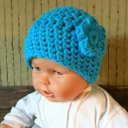 Crochet Baby Skull Cap Beanie, Handmade Baby Wool Beanie