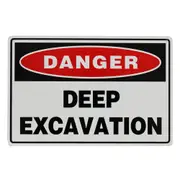 2x Warning Notice Danger Deep Excavation Workshop Sign 200x300mm Metal Safety