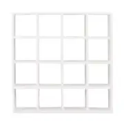 Mini 16 Shelves Dollhouse White Storage Rack Bookshelf Display Rack Decor