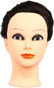 Vaguelly Practice Mannequin Head with Synthetic Hair for Hair Styling Braiding and Cutting Cosmetology Doll Head with Stand for Salon Education and Personal Use
