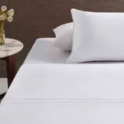 Accessorize Bedroom Collection King Hotel White Deluxe Cotton Piped Sheet Set