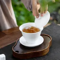 在飛比找蝦皮購物優惠-【重磅推出】德化白瓷家用蓋碗茶具套裝大小號陶瓷三才杯茶碗訂製