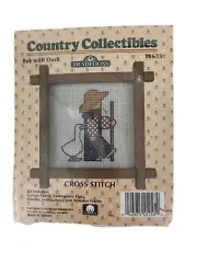 Country Collectibles Boy Duck Mini Cross Stitch Kit Frame 1987 Traditions T8633