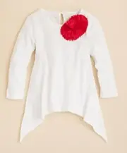 Bloomie's Girls' Shark Bite Tunic ,Size 2T , Ivory