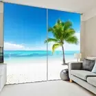Independent Coconut 3D Curtain Blockout Photo Printing Curtains Drape Fabric