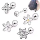 Flower Helix Tragus Cartilage Piercing Stud Earrings Ear Ring Stainless SteYUPR