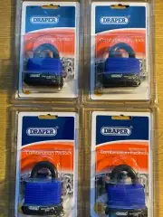 DRAPER TOOLS 64175 4 NUMBER WEATHERPROOF COMBINATION PADLOCKS JOB LOT OF 4 BOX