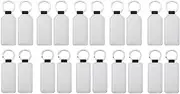 Elqater 20Pack Sublimation Blanks Keychain Glitter PU Leather Keychain Double-Sided Sublimation Blank