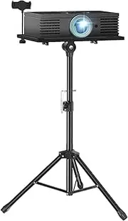 Projector Tripod Stand | Adjustable Portable Projector Tripod | Laptop Floor Mount, Project Accessories for Home, Stage, Studio, Camping