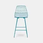 Original 'Lucy' Counter Height Stool (x3) by Bend Goods USA - Peacock Blue