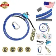 Adjustable Tree Climbing Harness Kit with 8ft Rope Grab - 4400 lb Rated Safety
