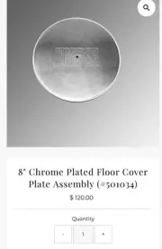 Draper 8" Chrome Plated Floor Cover Plate Assembly (#501034) Gymnasium