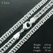 Necklace 925 Sterling Silver Filled Solid Ladies Statement Link Chain 55cm 22"