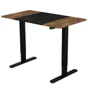 FORTIA Sit To Stand Up Standing Desk, 120x60cm, 72-118cm Electric Height Adjustable, 70kg Rated, Walnut Style/Black Frame