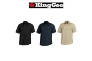 Mens KingGee Tradie Slim Fit Short Sleeve Work Shirt Ultra Lightweight K14355