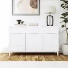 Buffet Storage Cabinet Sideboard 2 Drawers 3 Doors Cupboard White