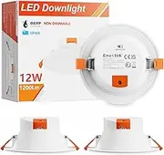 ENUOTEK 12W Large Recessed LED Downlights, Bathroom LED Recessed Ceiling Lights, Lighting Color Adjustable, IP44, 1100 Lumens, Hole Diameter 110-135MM, Not Dimmable 3 Lamps