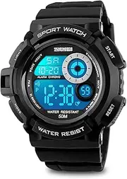 [Aposon] Mens Digital Sports Watch, Military Army Electronic Watches Running 50M 5 ATM Waterproof Sports LED 7 Colour Wristwatch Water Resistant with Stopwatch