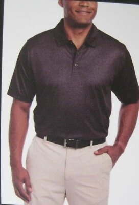 Pebble Beach men Dry-Luxe Performance Black w Fish bone Design Polo Golf ShirtXL