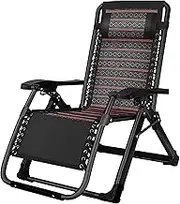 Zero Gravity Lounge Chair, Zero Gravity Chair Ice Silk Fabric Lounge Chair Zero Gravity Chair with Non-Slip Feet, Foldable Adjustable Reclining Chair for Outdoor Camping Lounge Chair (Color : #2)