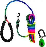 Dog Training Leash, Long Dog Training Leash with Training Clicker, Reflective Dog Leash, Extra Long Leashes of 5m (15ft), Multicolor Leads for Small Medium Large Dogs 15ft (5 Meter)