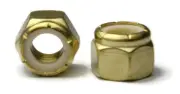 Brass Nylon Insert Lock Hex Nut UNC #10-24 Brass Nylon Lock Nuts -QTY 100