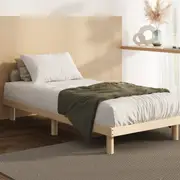 Oikiture Bed Frame Single Size Wooden Bed Base Solid Wood Slats
