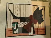 SCOTTISH TERRIER Hand-painted Needlepoint Canvas TS Patchwork Scottie 18ct 17x21