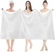 [LINENOVA] 2-Piece Bath Sheets Towels - 90x180cm, 100% Combed Cotton Large Jumbo Bath Towels for Bathroom, 650GSM Oversized Bath Sheet Super-Soft & Absorbent Towels for Hotel & Spa, White