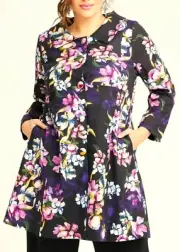 TS TAKING SHAPE plus sz XL/ 24 Majestic Flora Linen Coat luxe jacket NWT rrp$300