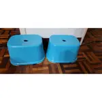 二手-藍色塑膠椅×2