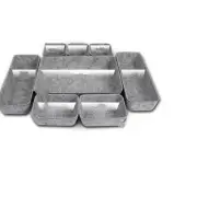 8Pcs Felt Storage Organizer Grey Pen Holder Sundries Sorting Box Office