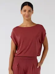 Modal Luxe Layer Tee - Mulberry