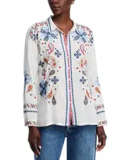 Johnny Was Slim Audrey Embroidered Top