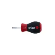 Wiha 30239 Stubby Slotted Screwdriver with SoftFinish Handle, 4.0 x 25mm