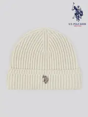 U.S. Polo Assn. Cream Winter Mens Rib Knit Beanie (AK5929) | $33