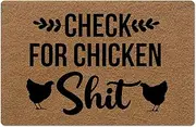 BinHang Front Door Mat Outdoor Entrance, Front Door Mat Indoor Entrance Check for Chicken Shit Rubber Backing High Traffic Areas 23.6X15.7 Inch