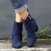 Women's Boots Booties Ankle Boots Heel Boots Plus Size Daily Work Booties Ankle Boots Fall Winter Chunky Heel Pointed Toe Fashion Elegant Satin Zipper Solid Co