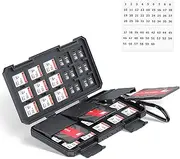 Large Capacity Memory Card Case for 36 SD SDXC SDHC & 74 TF MSD Cards, Water-Resistant Micro SD Card Organizer with 3 Removable Slim Credit Card Size Memory Card Holder, Easy Carry & Daily Storage
