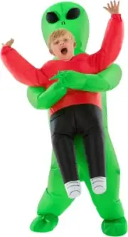 Kids Red Inflatable Alien Costume Alien Kidnap Abduction Blow Up Suit Halloween