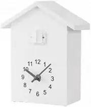 Modern Cuckoo Clock, Bird Song Chime Inspired Design Wall Clock for Living Room Kids Bedroom Kitchen Office Home Décor Decoration, White
