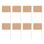 200 Pack Blank Toothpick Flags Kraft Paper Flag Picks Cheese Markers for Cupcake, Food, Fruit, Party Decorations brown