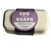 Trader Joe's Lavender W/Honey & Blueberry Easter Egg Shaped Soaps In Egg Carton