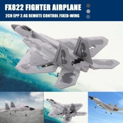 2.4G 2CH FX822 F22 Remote Control Fighter RC Fixed Wing Airplane Quadcopter Toy