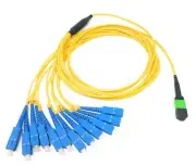 Singlemode MPO Female APC-12 x SC-UPC Simplex Breakout Cable, 3M