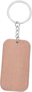 [SHINEOFI] Beech Keychain DIY Wooden Keychain Pendant Wood Blanks Keychain Engravable Keychains Keychain Wooden DIY Keychain Wooden Keychains Wooden Blank Keychain Charm Metal Beige
