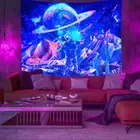UV Reactive Planet Tapestry Vivid Decorative Blacklight Planet Tapestry Wall Han