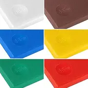 CURTA Cutting Boards for Kitchen, 20" x 14" x 0.5" 6-Piece (White, Red, Green, Blue, Yellow, Brown) Color Coded Plastic Chopping Board with Anti Slip Surface Dishwasher Safe