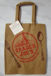 New Trader Joe's Washable Super Natural Paper Bag Reusable Shopping Grocery