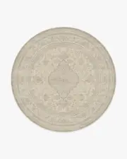 245' Round | Machine Washable Runner Rug | Kid & Pet Friendly | Indoor Rug | Rowan Soft Grey & Ivory Flatwoven Rug | Ruggable